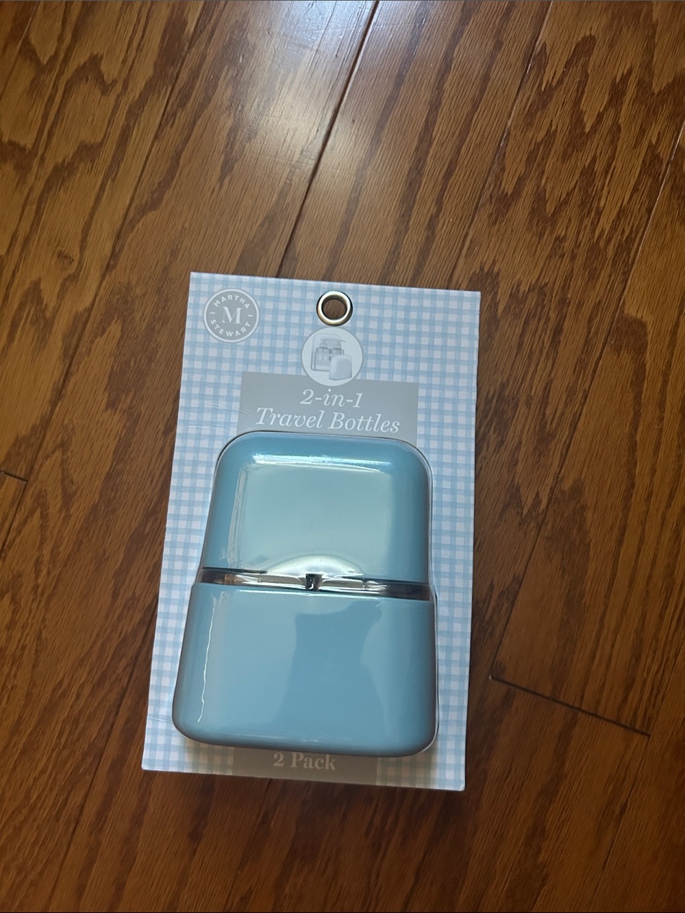 Martha Stewart Light Blue 2-in-1 Travel Bottles
